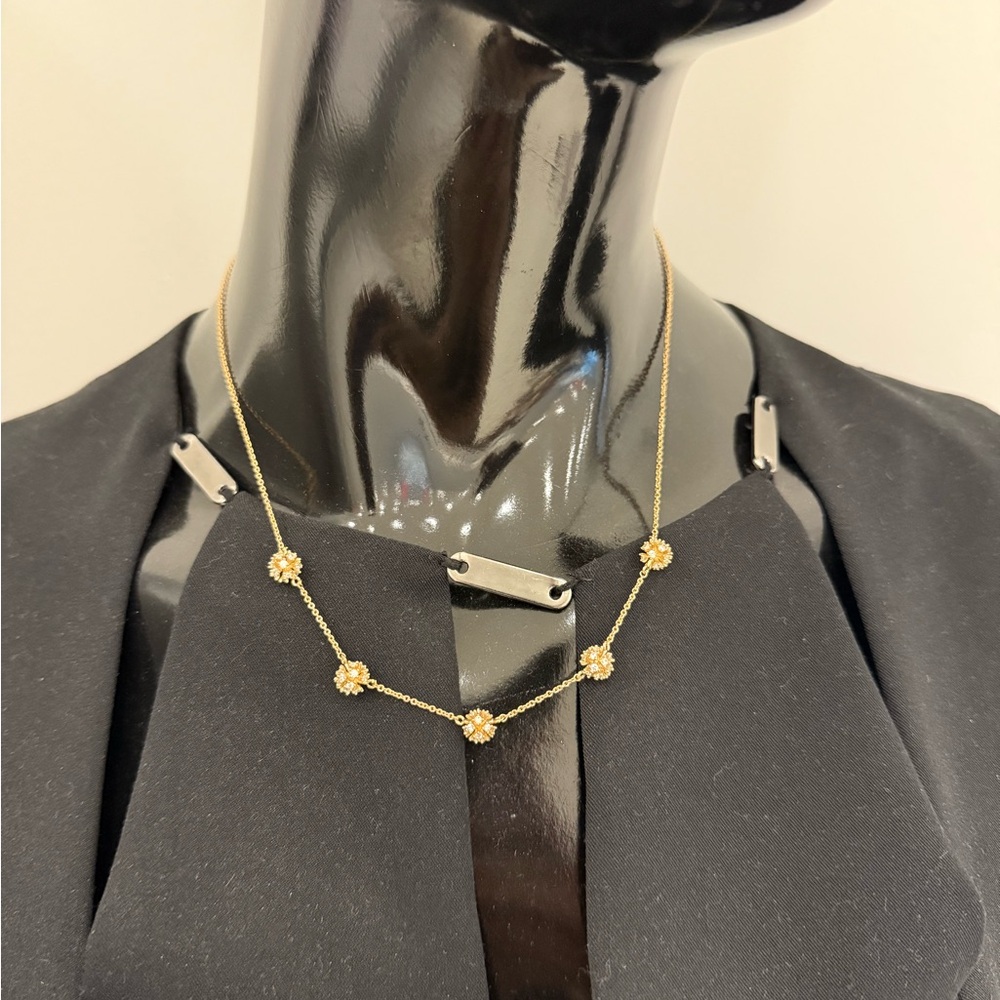 Banana Republic Elegant Gold Costume Necklace with Beaded Accents